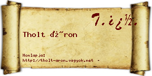 Tholt Áron névjegykártya