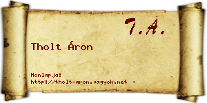 Tholt Áron névjegykártya